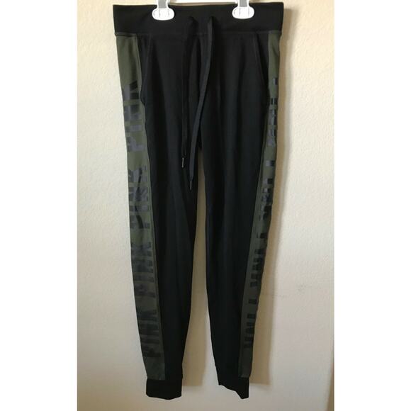 Victoria's Secret PINK Black Logo Striped Trim Pockets Ultimate Jogger Size XS - Picture 1 of 4